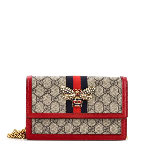 gucci queen margaret chain wallet|Gucci signature wallet women's.